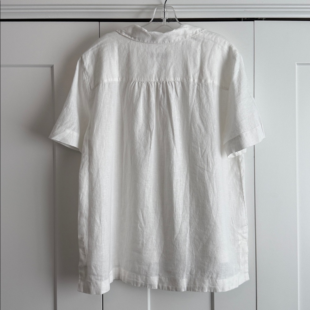 LOFT Linen V-Neck Blouse - Picture 4 of 6